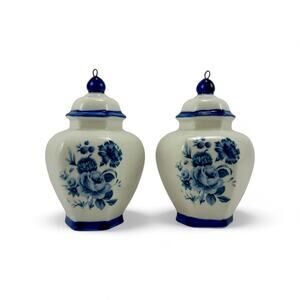 Porcelain Blue White Delft Style Ornaments Set of 2 Kurt S Adler